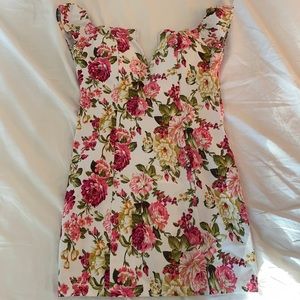 Pink floral sweetheart dress